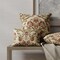 Green-Red-Burgundy Floral Performance Grade Damask Geometric Woven Pattern Upholstery Fabric by The Yard - SKU: Portage Fern